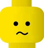 lego block in form of head, drawing