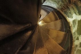 Spiral staircase in castle