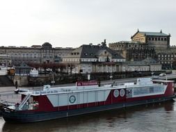 ship n the background of the Semper Opera House in Dresden