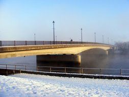 panorama of the bridge and the winter river in Scotland