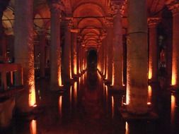 interior of a underground basilica cistern