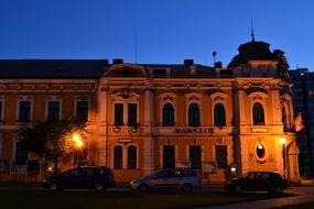 town hall in the night city