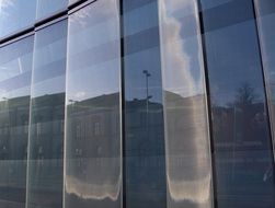 mirroring, structure of the building facade, rorschach, switzerland