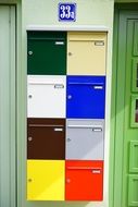 Multicolored mailboxes