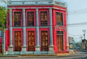 pink facade building in Venezuela