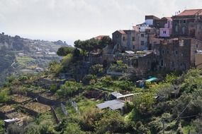 Village on mountains in the Italy