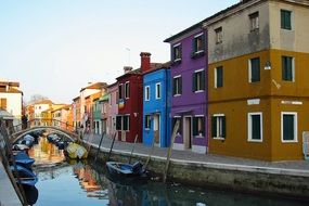 gondolas in the channel in Venice, Italy