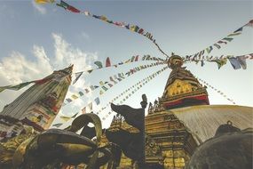 Cultural Architecture with prayer flags