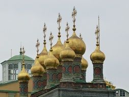 golden domes in Moscow close up