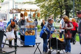 Selling snacks in the Krakow