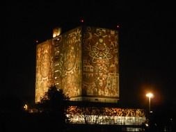 University building in Mexico City with highlights