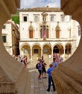 tourists in Dubrovnik city in Croatia