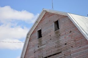 Close-up of the roof of a wooden farm