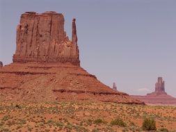 rocks on the background of the sky in Monument Valley