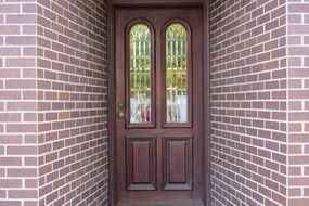 wood door bricks