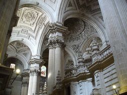 Inside of white ancient Church