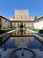 landscape of nasriden palace in the Alhambra