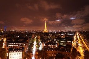 eiffel tower in paris at night