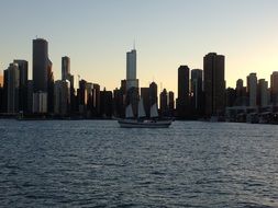 cityscape of Chicago in the evening