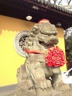 foo dog by the Chinese temple