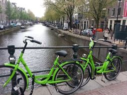 Bikes on a bridge