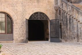 metal gate in the doorway