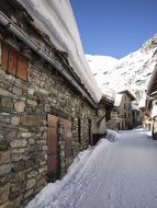 village bonneval, snow, winter