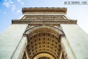 View of the arches of the triumphal arch in Paris