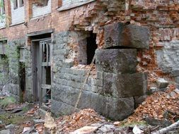 ruined brick house