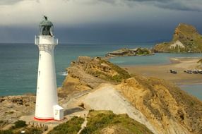 lighthouse on a rocky shore