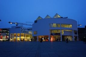 town house on Cathedral Square in the evening