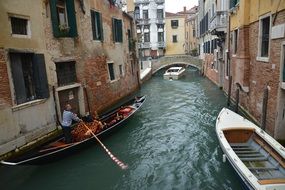 gondola on channel, italy, venice