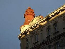 sunlight on a house top in slovakia