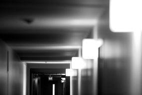 lights in the dark corridor