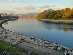 panoramic view of the river in Okayama