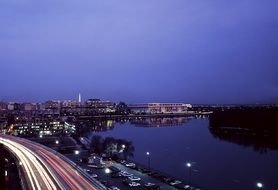 cityscape of Washington at evening