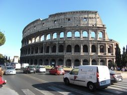 Famous colosseum building in Rome Italy