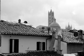 Italian city in rain