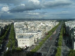 panorama of Paris with views of the Elysian fields