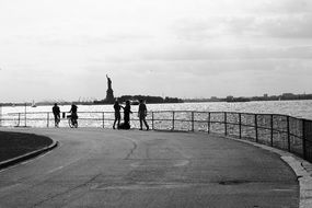 statue of liberty by the water