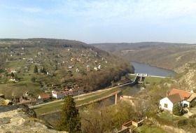 bird's eye view of river in Znojmo