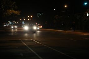 car on the road at night