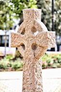 stone cross, aged tombstone