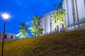 building of a opera in Bydgoszcz at night