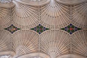 decorated ceiling of the Bath Abbey, England