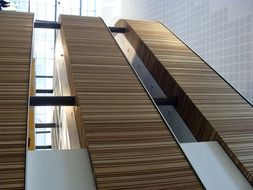 wood lines three sections pattern modern architecture