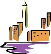 Drawing of a City with skyscrapers