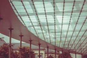 modern glass roof above colonnade