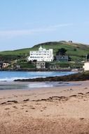 lonely white building by the sea