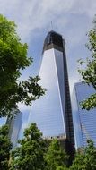 skyscraper building among the trees in new york